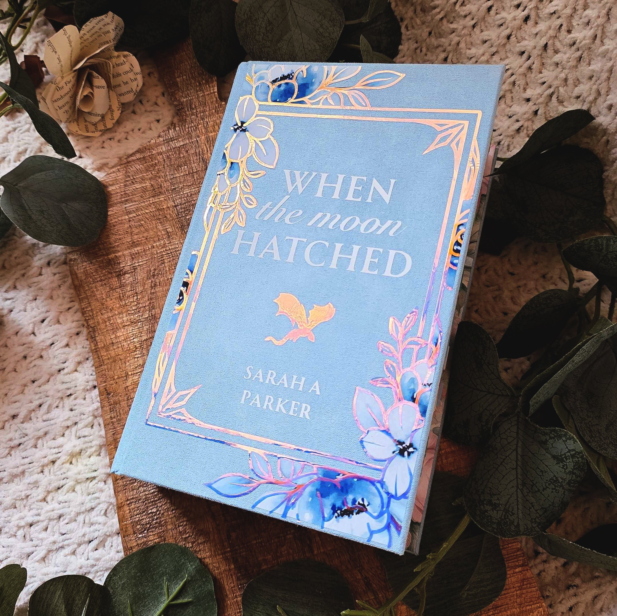 Handmade floral rebound edition of When the Moon Hatched by Sarah A. Parker